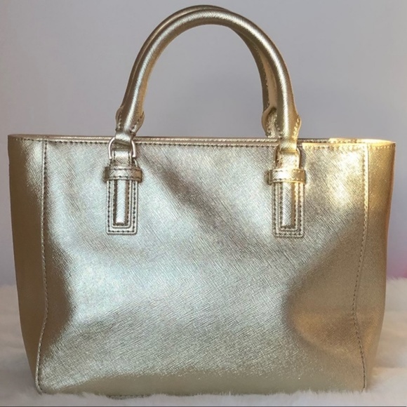 Tory Burch Robinson Soft Gold Satchel - Picture 6 of 7